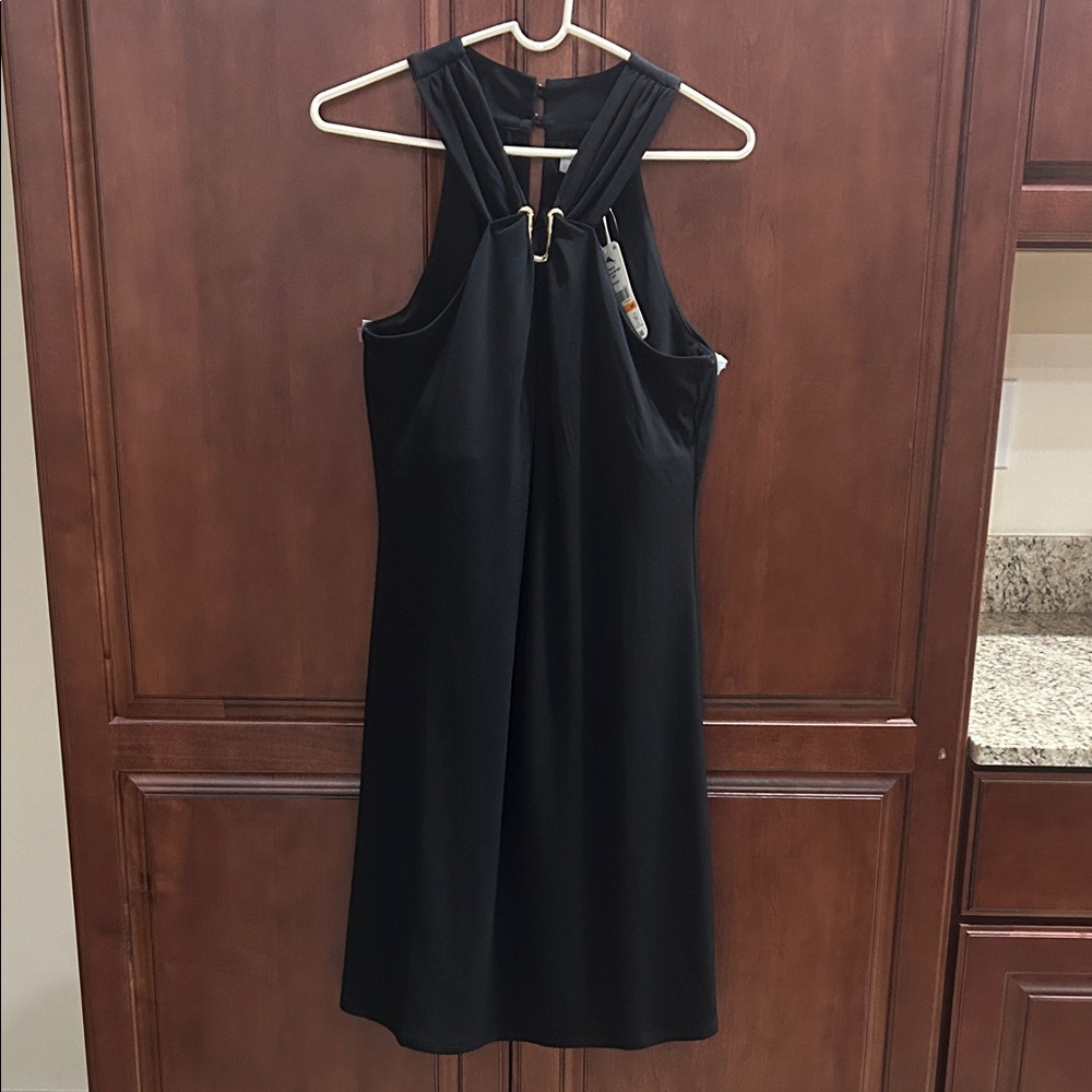 Tommy Bahama Black Halter Dress with Gold Hardware